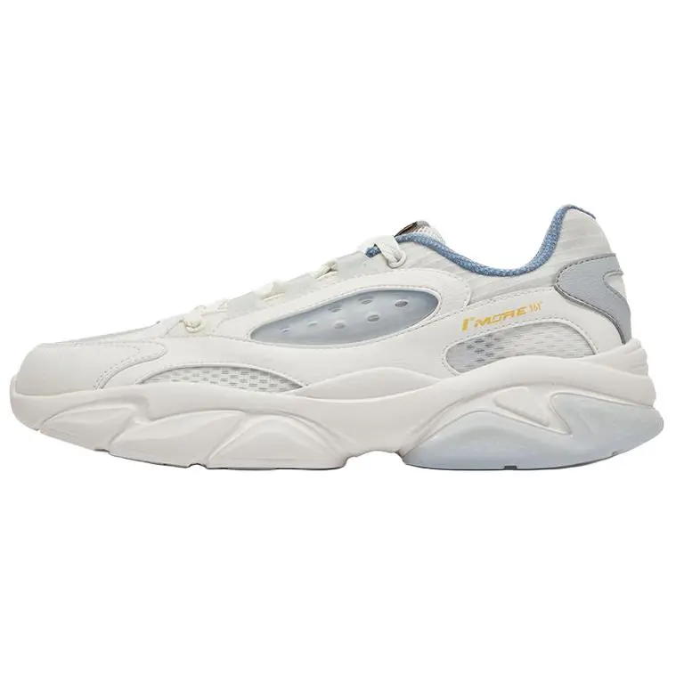 361° Abrasion Resistant Lightweight Rebound Low Top Casual Shoes Men's White Blue