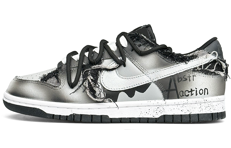 Nike Dunk Low Slip Resistant, Abrasion Resistant, Lightweight Low Top Skateboard Shoes Men's Black White Gray