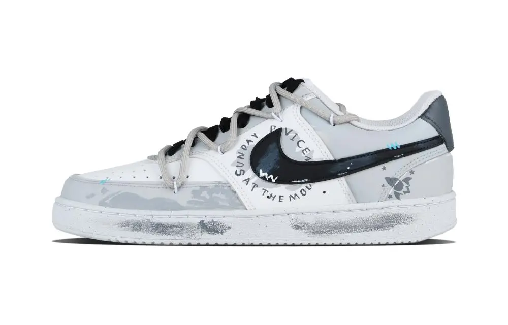 Nike Court Vision 1 Space Program Abrasion Resistant Low top Skateboard Shoes Unisex Gray Black