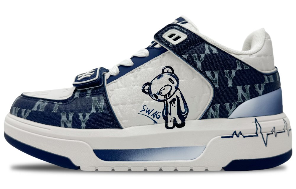 MLB Chunky Liner Anti-Slip Wear-Resistant Low-Top Casual Shoes Unisex Navy Blue