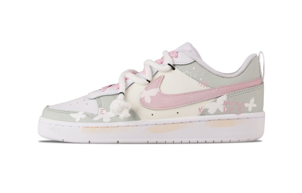 Nike Court Vision 1 Spring Youth Abrasion Resistant Low Top Skateboard Shoes Unisex Pink Green