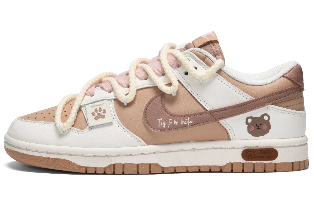 Nike Dunk CUS ID Urban-Chic Style Low-Top Skateboard Shoes Women's White Brown