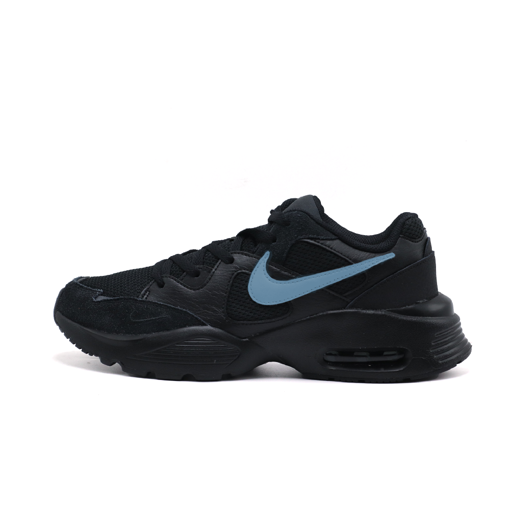 Nike Air Max Fusion Slip Resistant Low Top Running Shoes Men's Black Blue
