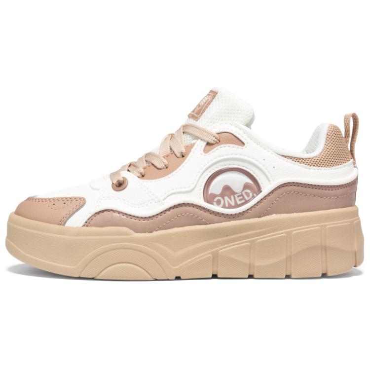 361° Slip Resistant Abrasion Resistant Low top Skateboard Shoes Women's White Brown