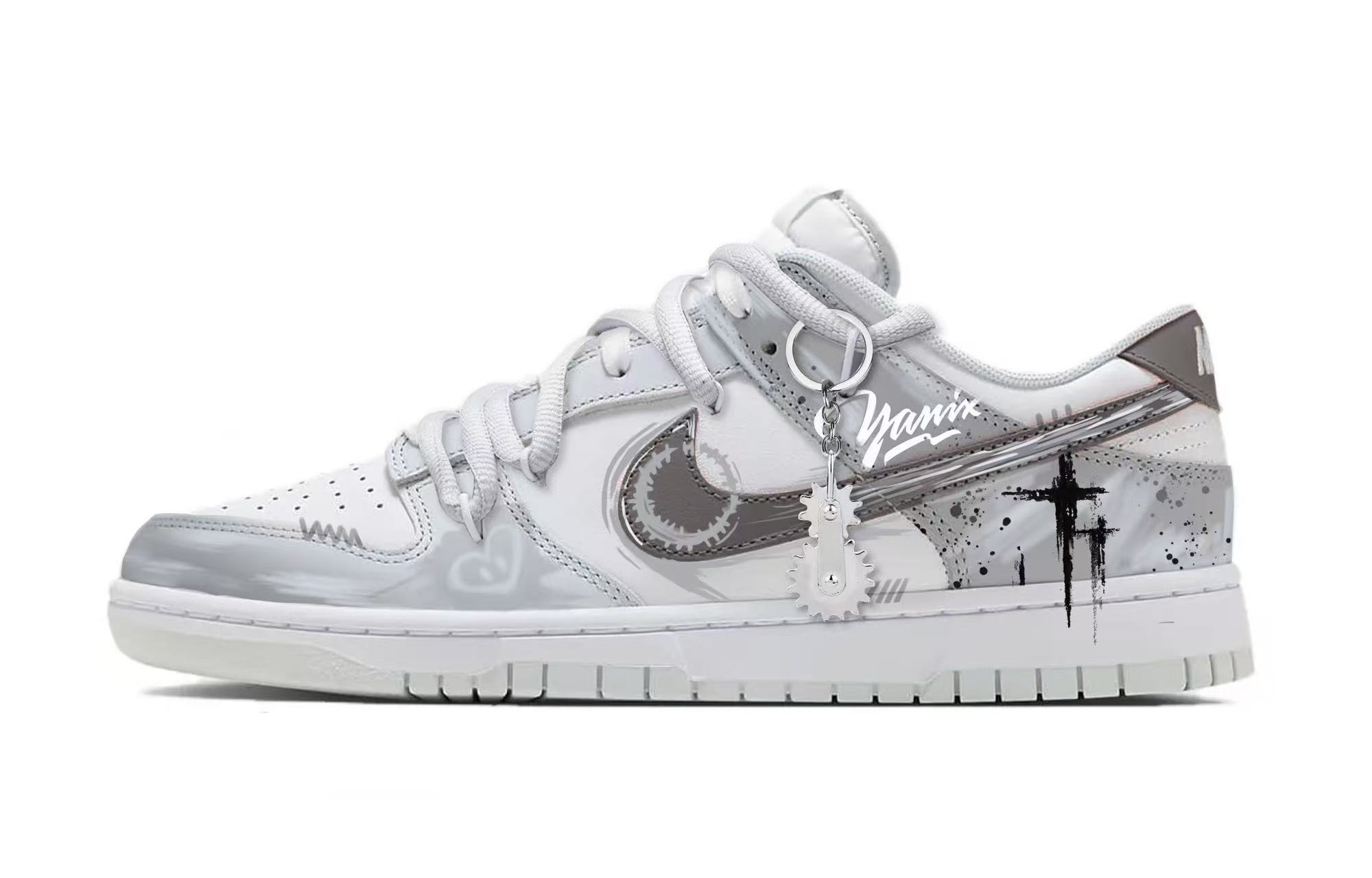 Nike Dunk Mechanical Armor Abrasion Resistant Low Top Skateboard Shoes Unisex Gray White купить в интернет-магазине Yoocart с быстрой доставкой по России.