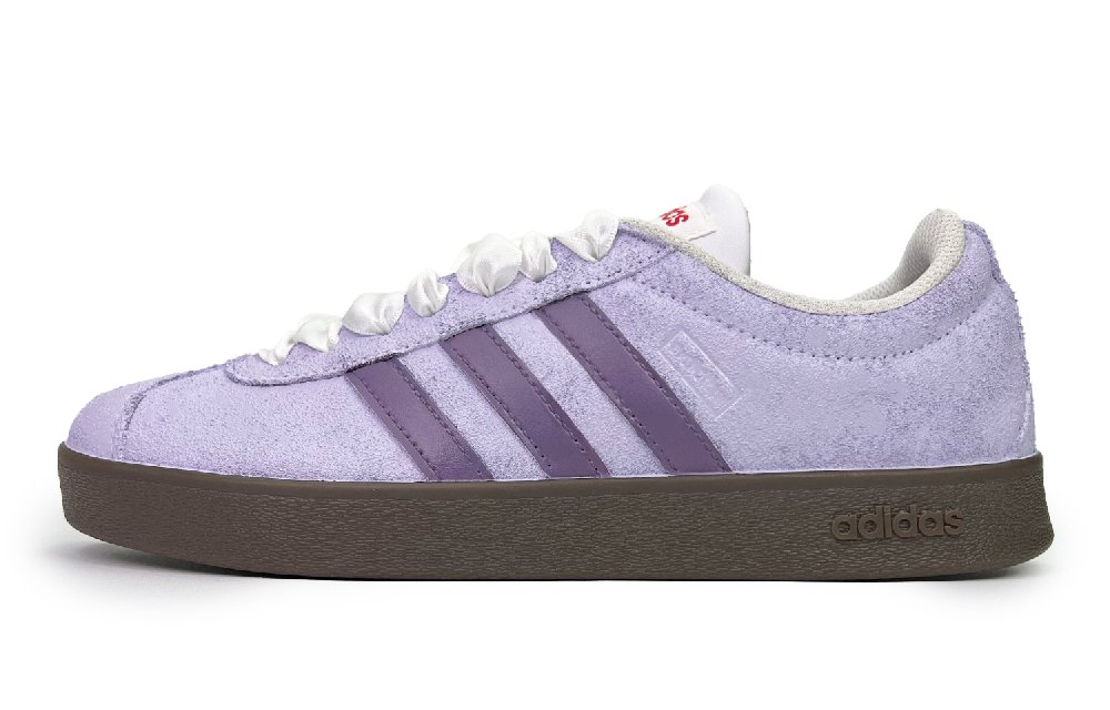 Adidas Neo Vl Court Classic Slip-Resistant Low-Top Skateboard Shoes Unisex Purple