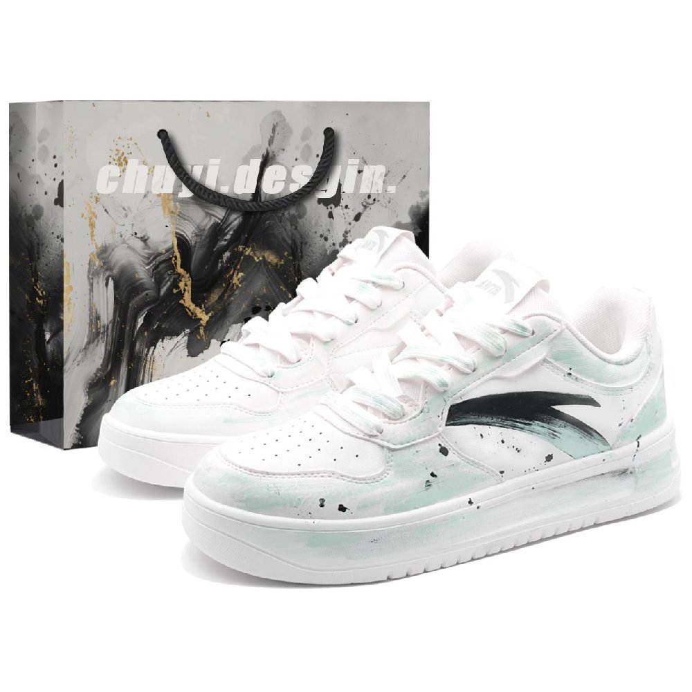 Anta Anti Slip And Wear Resistant Breathable Low Top Skateboard Shoes Men's White