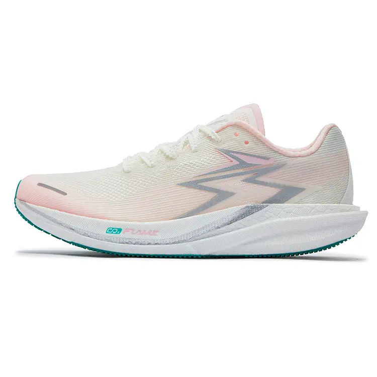 361° Cushioned Slip-Resistant Abrasion-Resistant Breathable Low-Top Running Shoes Unisex White Pink