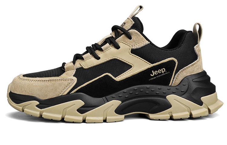 Jeep Low Top Chunky Sneakers Men's Black Brown