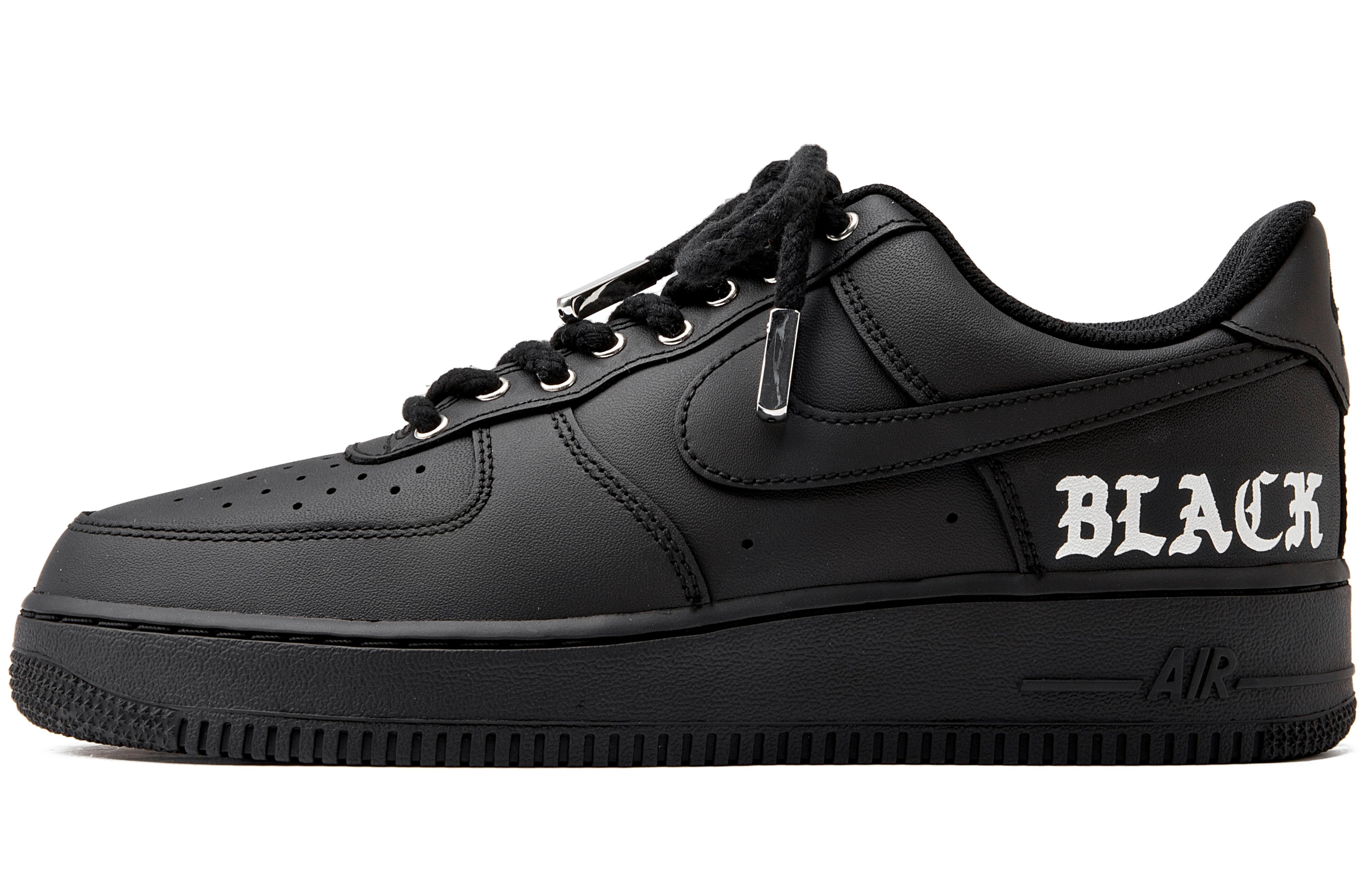 Nike Air Force 1 Slip-Resistant Coverage Low-Top Skateboard Shoes Unisex Black Silver