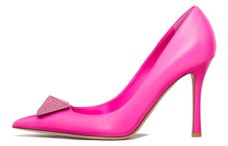 Valentino One Stud GARAVANI Slim Heel High Heels 10cm Women's Pink