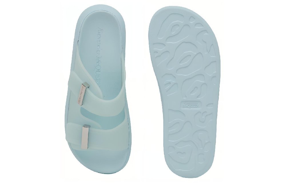 Alexander McQueen Hybrid Slides 'Powder Blue Silver' Women's
