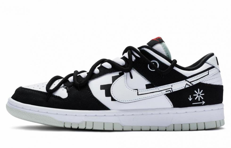 Nike Dunk Low 811 Manufacturing Slip Resistant Low Top Skateboard Shoes Men's Black White