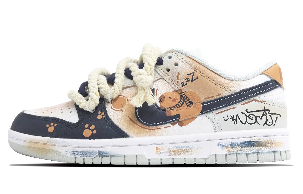 Nike Dunk Capybara Anti-Slip Wear-Resistant Low-Top Skateboard Shoes Women's Tan