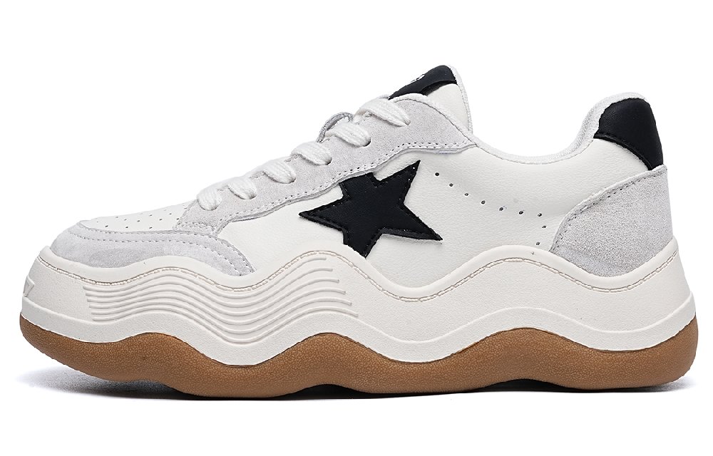 EBLAN Stylish Skateboarding Shoes Women's Beige Black