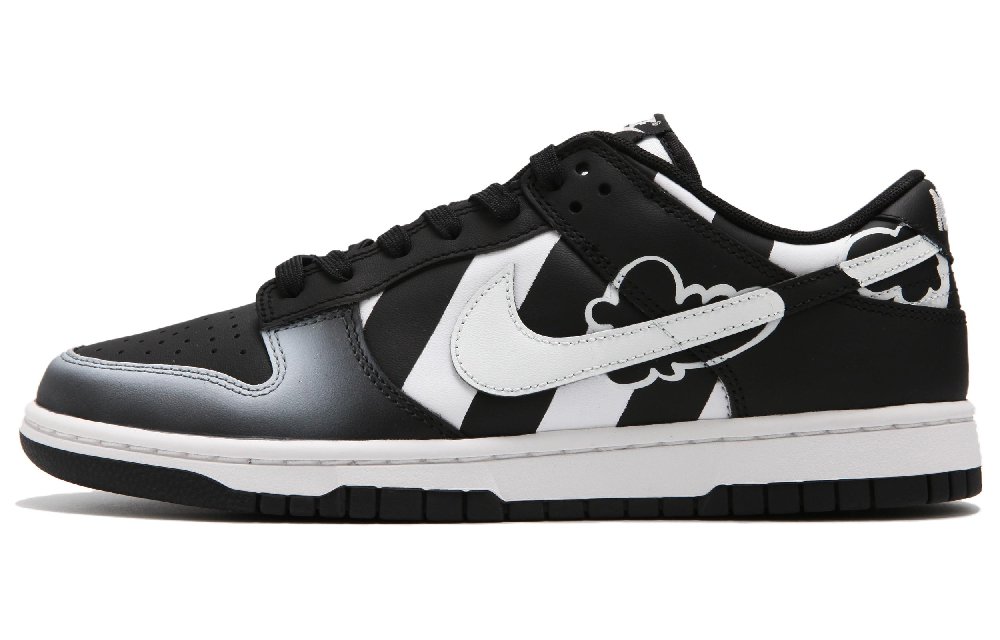 Nike Dunk Anti-Slip Wear-Resistant Low-Top Skateboard Shoes Unisex Black White
