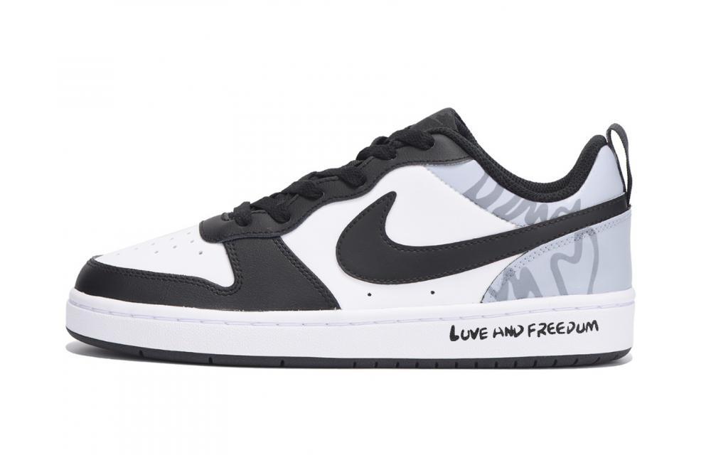 Nike Court Borough Skateboard Shoes Women's Low-Top Blue Black White