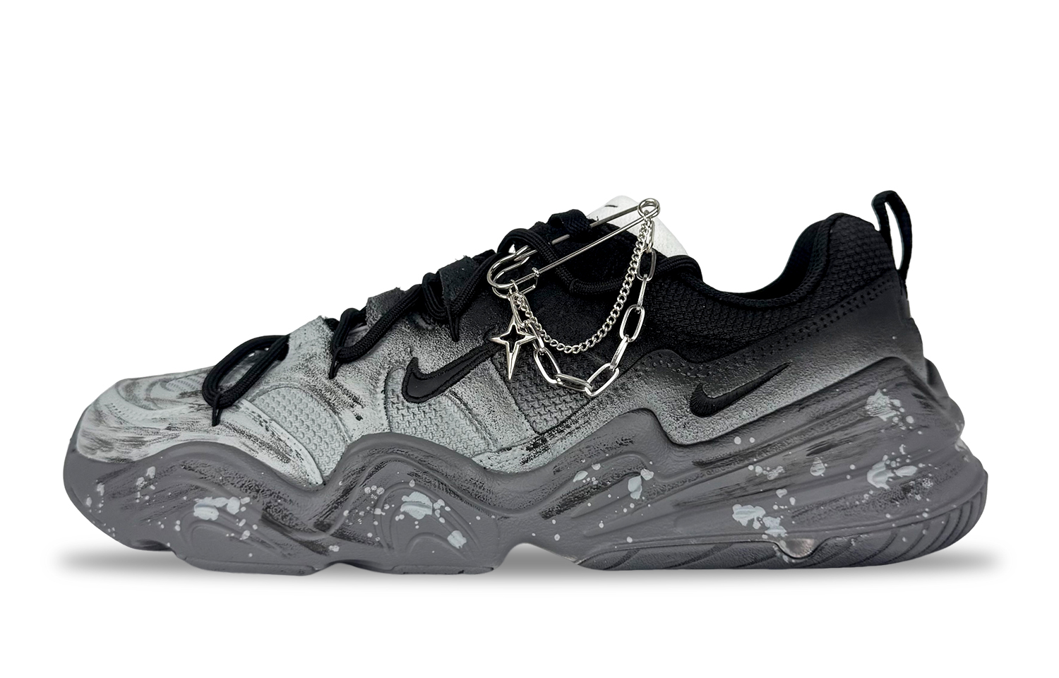 Nike Tech Hera Ethereal Shadow Abrasion Resistant Low top Casual Shoes Unisex Black Gray