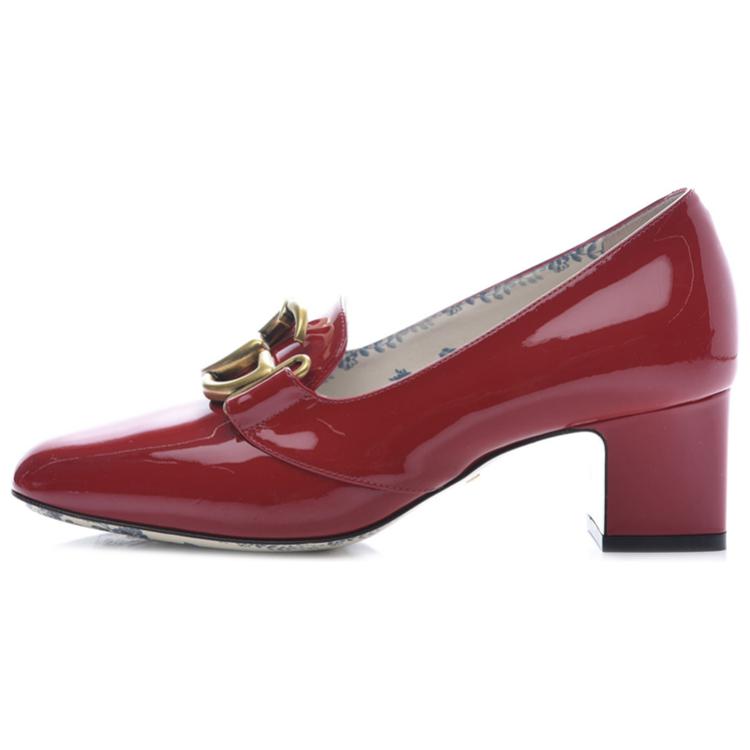 GUCCI Patent Leather Mid-heel Pumps With Double G