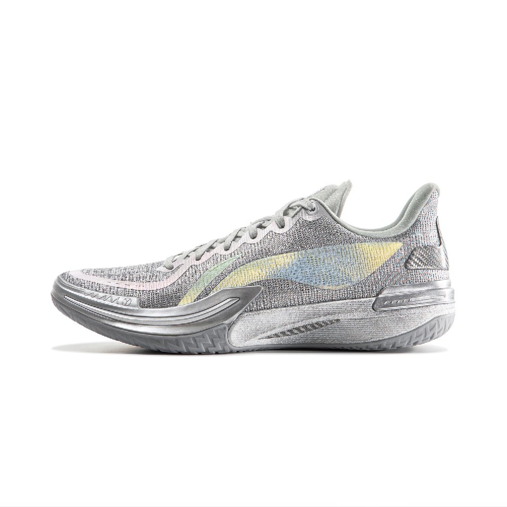 LINING Gamma Basketball Shoes Men's Low Top Silver