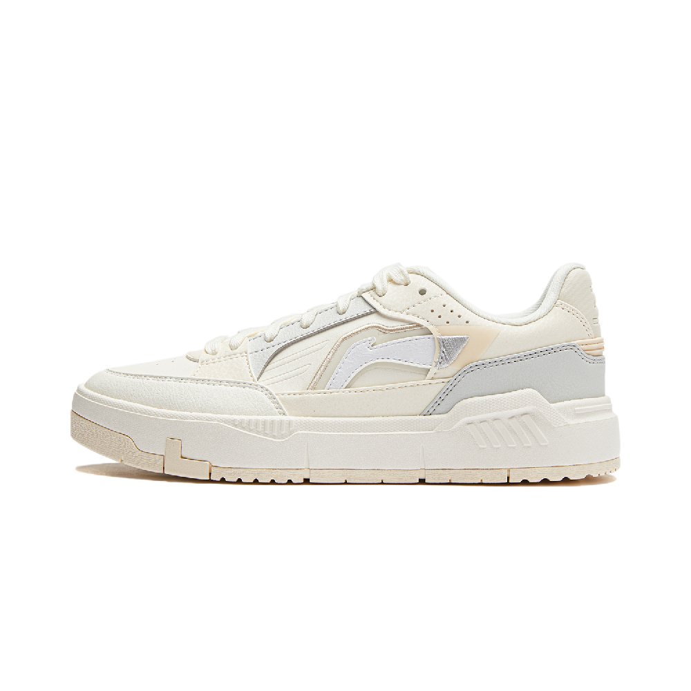 LiNing Common 80s Anti-Slip Wear-Resistant Low-Top Skateboard Shoes Women's White Gray