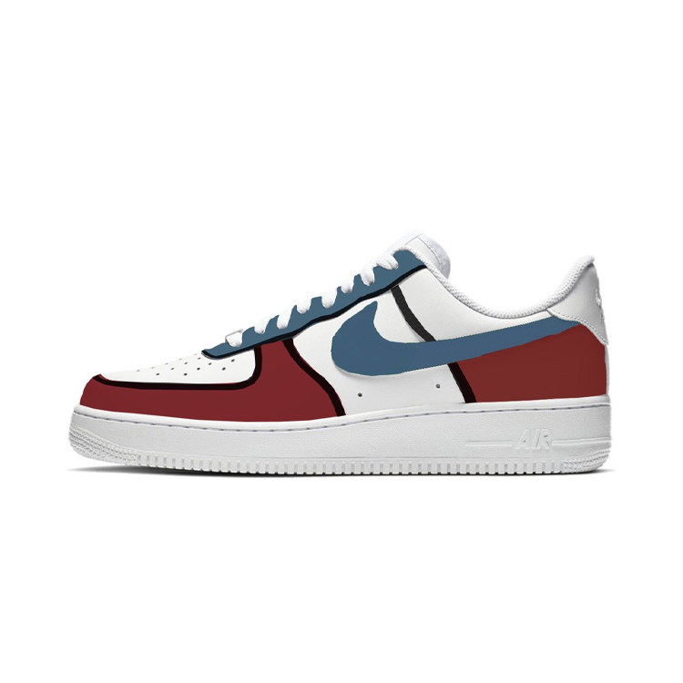 Nike Air Force 1 Brick Love Low top Skateboard Shoes Women's Red White Blue