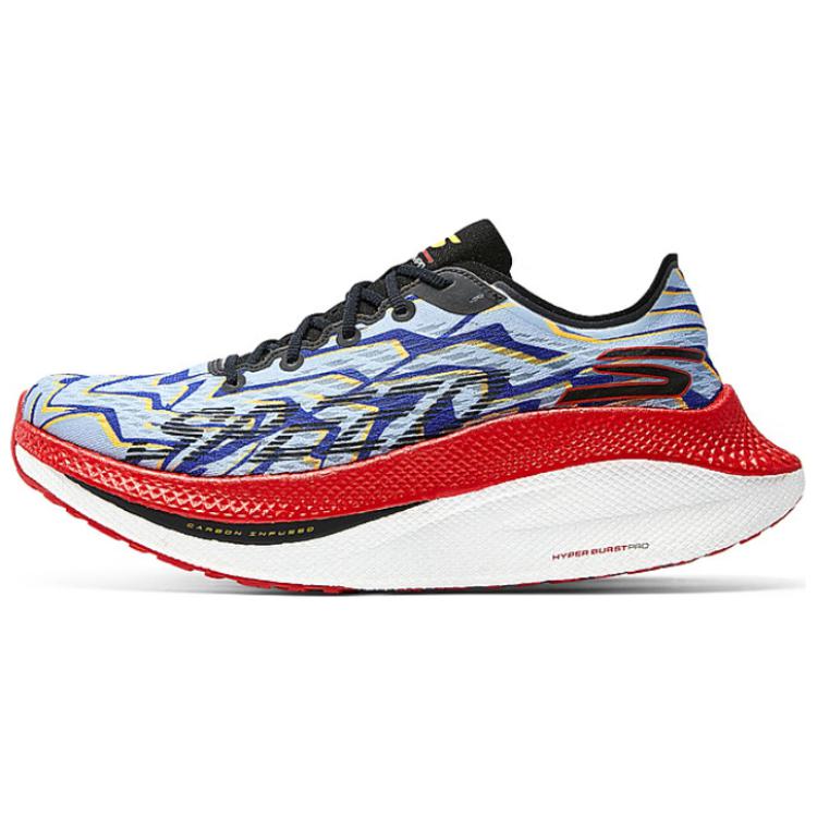 Skechers GO RUN Durable Breathable Low-Top Casual Running Shoes Men's Blue Red