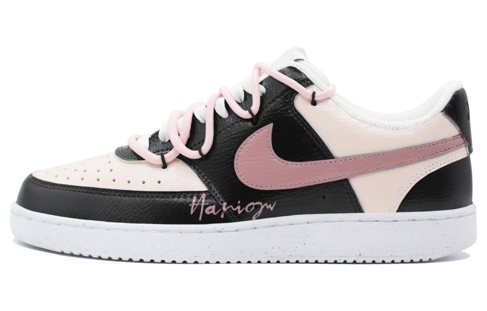 Nike Court Vision Low Moldy Black Pink Anti-Slip Wear-Resistant Low-Top Skateboard Shoes Women's Black Pink