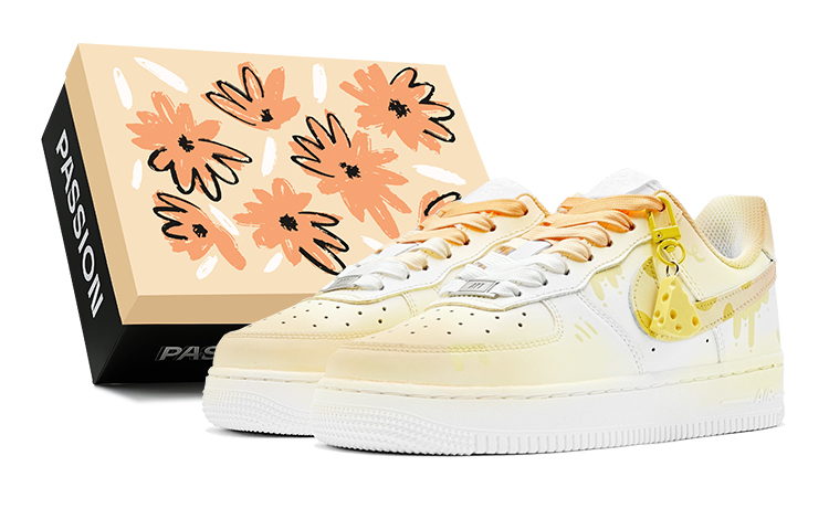 Nike Air Force 1 Low Low-Top Skateboard Shoes Men's Yellow White