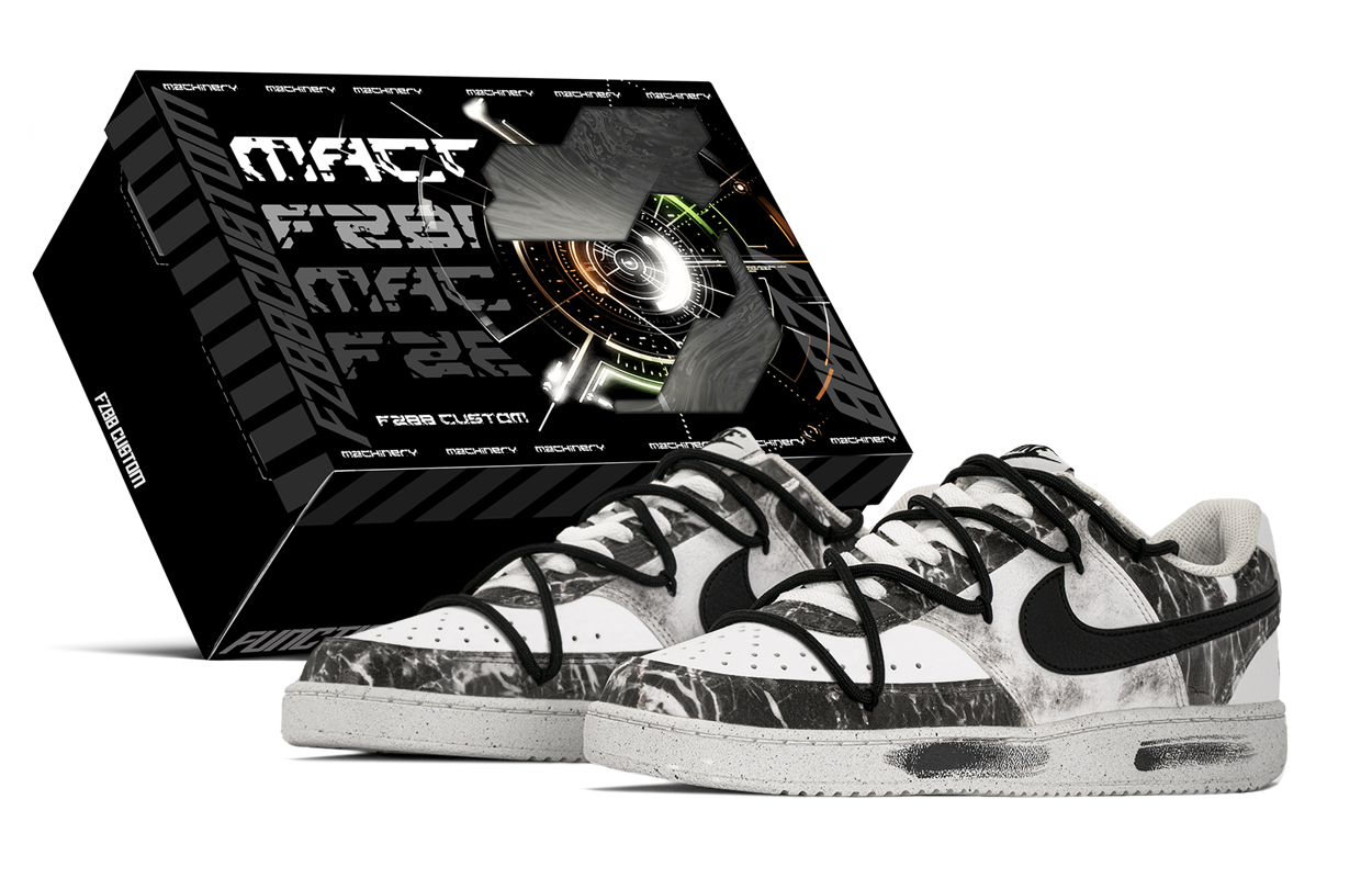 Nike Court Vision 1 Cushioning Low top Skateboard Shoes Unisex Black White