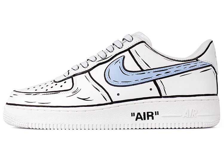 Nike Air Force 1 Skateboard Shoes Women's White Blue