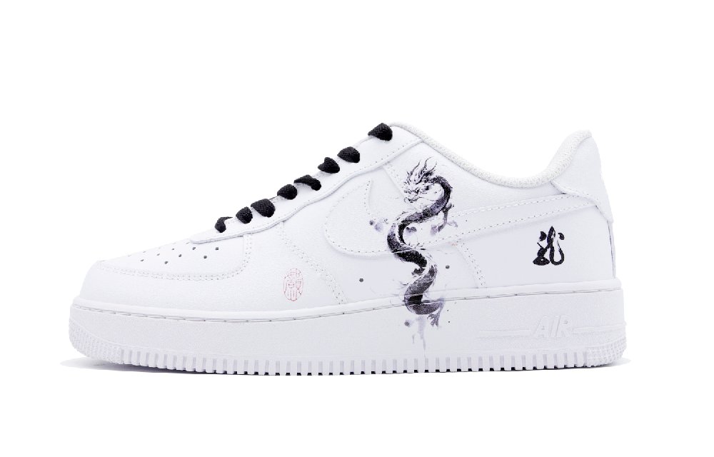 Nike Air Force 1 Skateboard Shoes Men Low-Top White Black