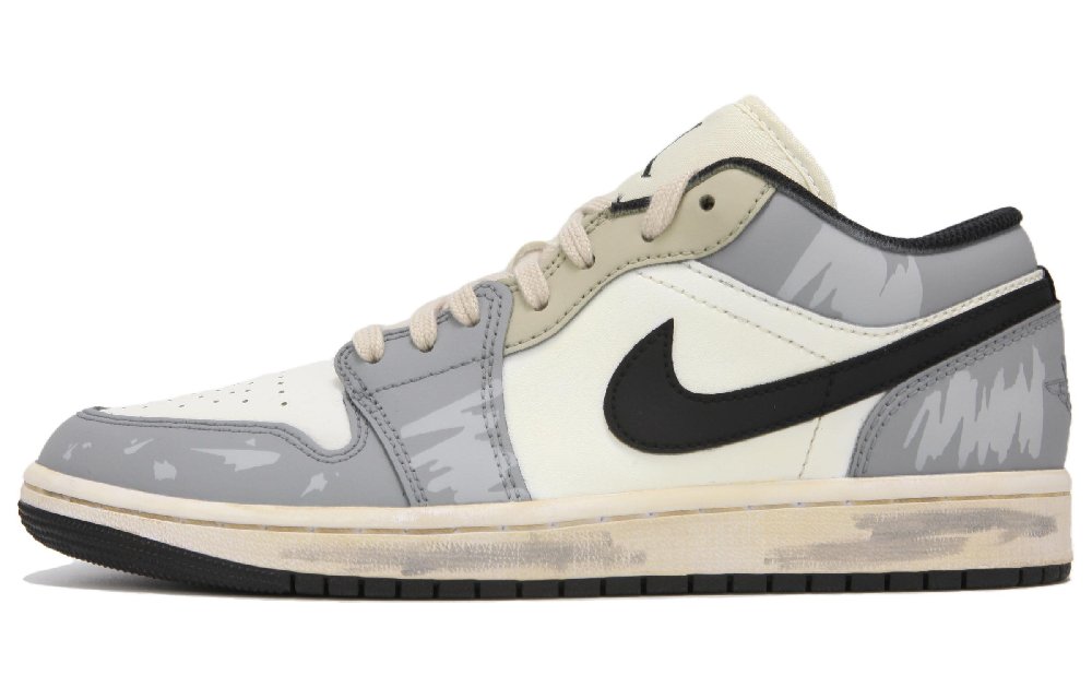 Jordan Air Jordan 1 Abrasion Resistant Low Top Vintage Basketball Shoes Men's Gray