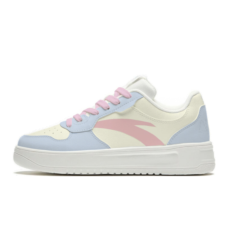 Anta Life Collection Slip Resistant Waterproof Abrasion Resistant Low top Skateboard Shoes Women's Beige Blue Pink