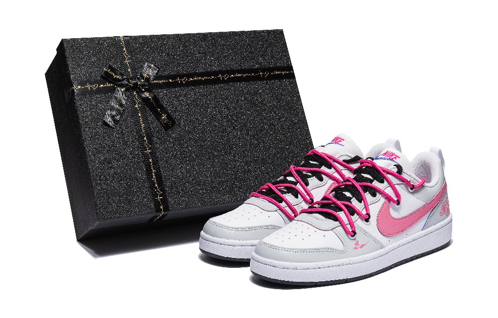 Nike Court Borough Low-Top Skateboard Shoes Women's Gray Pink
