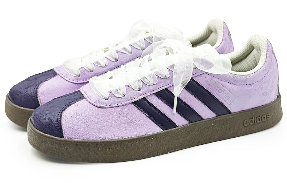 Adidas Neo VL Court 2.0 Anti Slip Wear Resistant Low Top Skateboard Shoes Unisex Black Purple