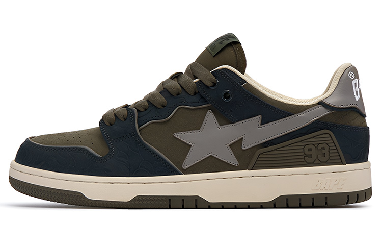 BAPE A BATHING APE Bape SK8 Sta Navy Khaki Grey