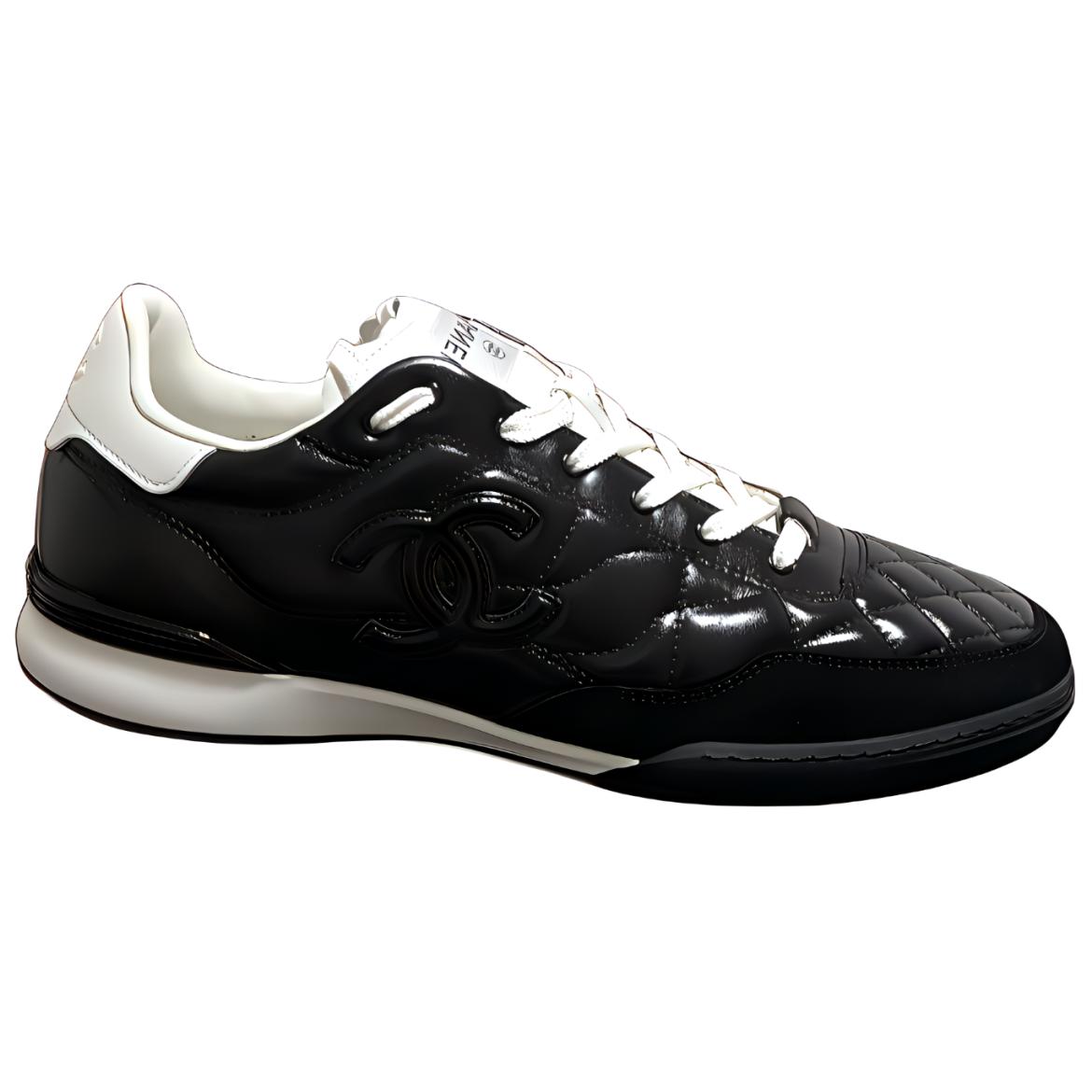 CHANEL 24a German Army Trainers Low Top Casual Shoes Men's Black