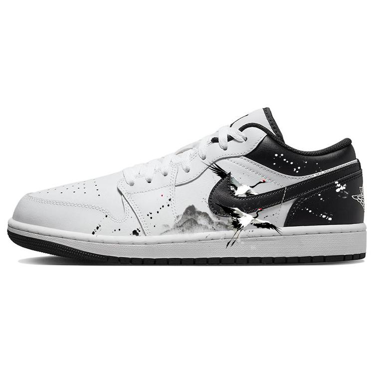 JORDAN Air JORDAN 1 Vintage Basketball Shoes Men Low-Top Black White
