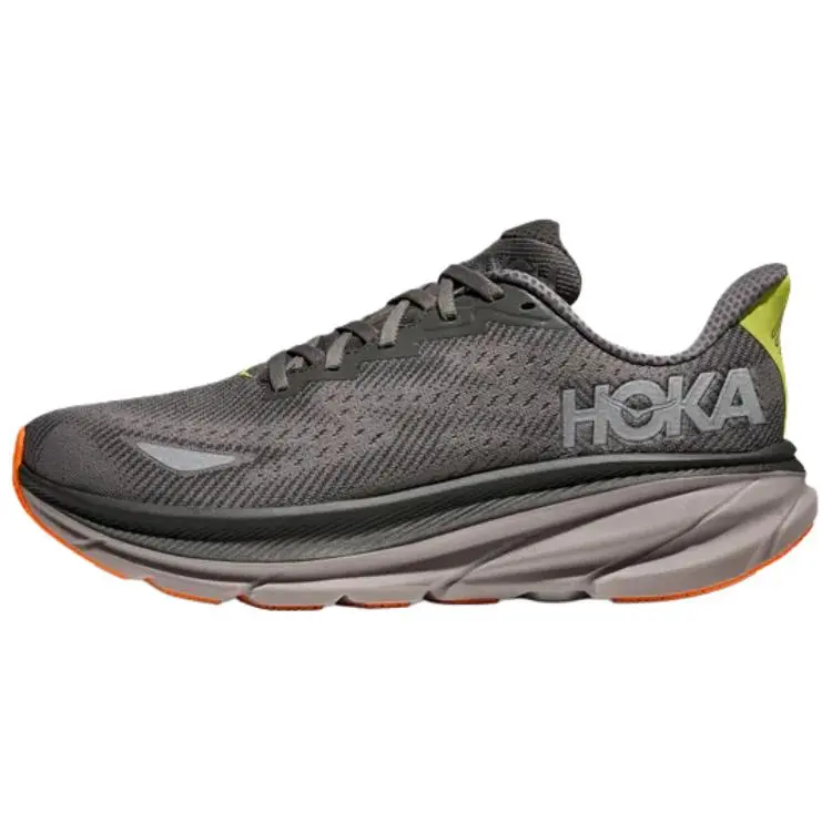 HOKA ONE ONE Clifton 9 Abrasion Resistant Running Shoes Men's Gray
