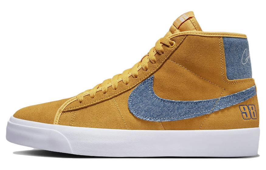 Кроссовки для скейтбординга NIKE SB Zoom Pogo, модель MID, верх Top, цвет Yellow, унисекс.