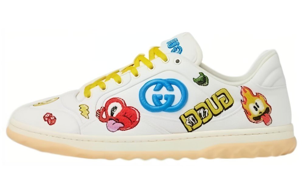 GUCCI MAC80 Low-Top Skateboard Shoes Men's Yellow White