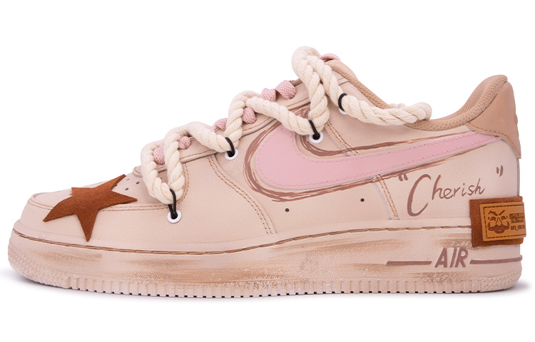 Nike Air Force 1 Skateboard Shoes Women's Low-Top Light Brown Pink
