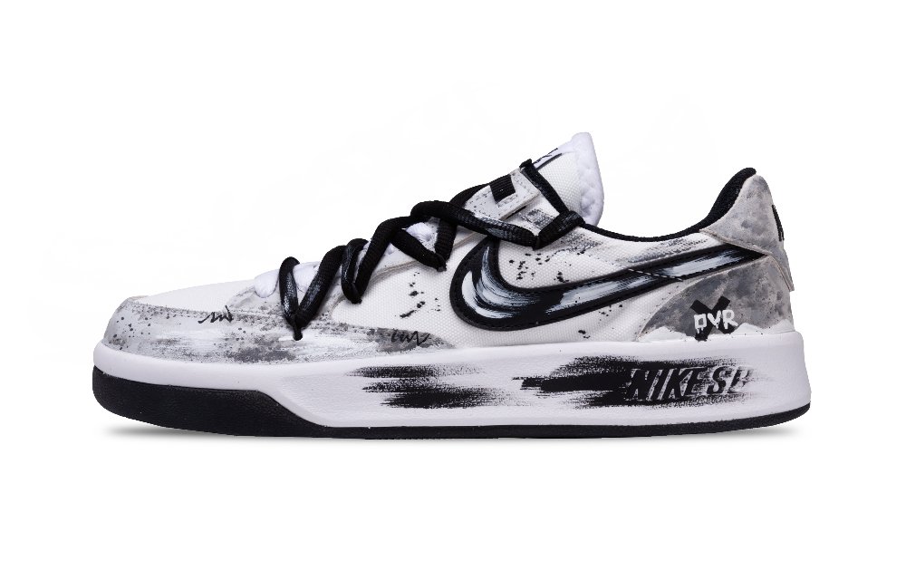 Nike SB Adversary Jiang Gray Slip Resistant Low Top Skateboard Shoes Men's White Gray