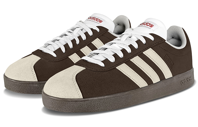 Adidas Neo Vl Court Lifestyle Low-Top Skateboard Shoes Unisex Beige Brown