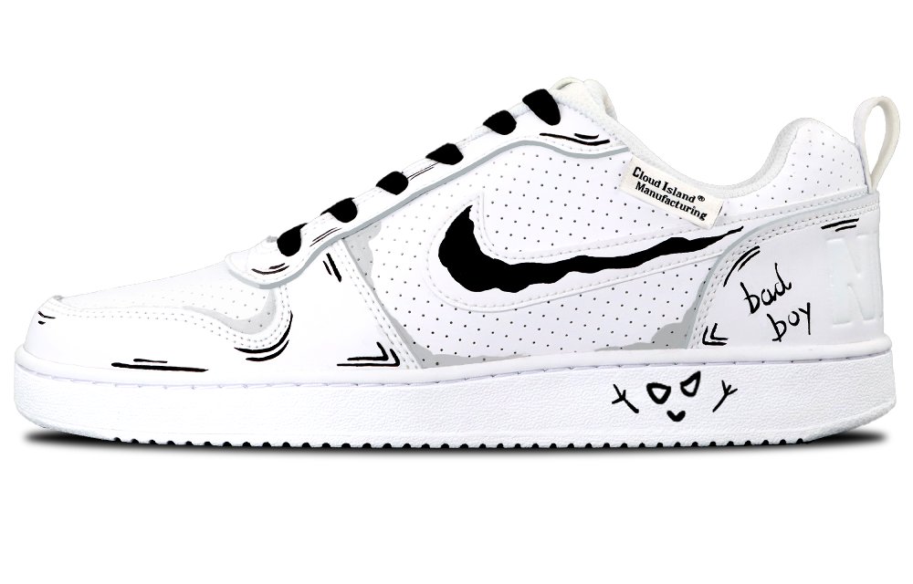 Nike Court Borough Skateboard Shoes Men Low-Top Black/White