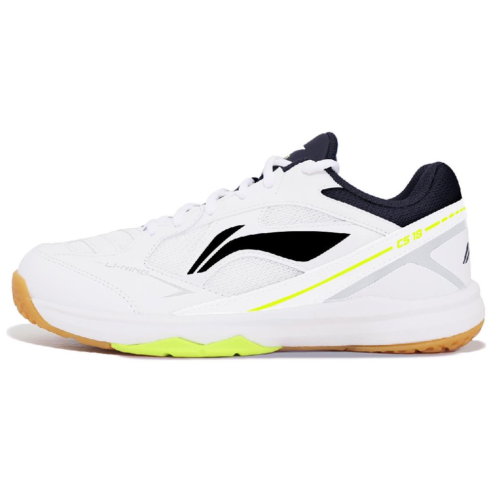 LiNing Anti Slip Wear Resistant Badminton Training Shoes Unisex Standard White/Black/Fluorescent Bright Green