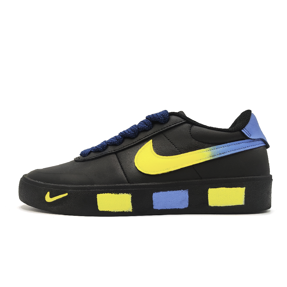 Nike Court Shot Ionization Abrasion Resistant Low Top Skateboard Shoes Unisex Yellow Blue