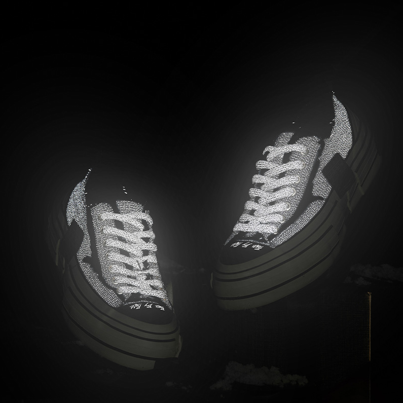 XVESSEL Canvas Shoes Unisex Low top Black