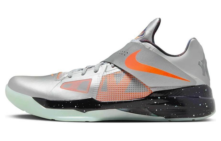 NIKE KD 4 Баскетбольные кроссовки Низкие Черно-серебристые Мужские